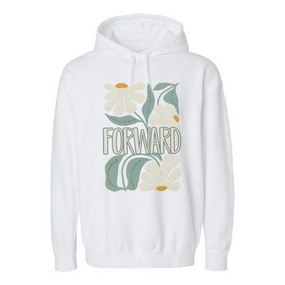 Subtle Floral Forward Flower Garment-Dyed Fleece Hoodie