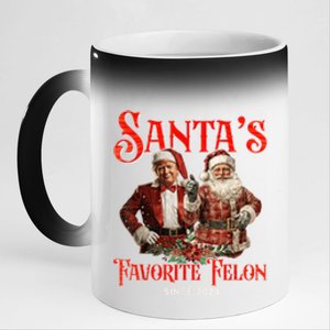 SantaS Favorite Felon Since 2024 Christmas Xmas Funn Christmas Xmas Funny Trump 11oz Black Color Changing Mug