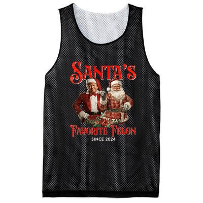 SantaS Favorite Felon Since 2024 Christmas Xmas Funn Christmas Xmas Funny Trump Mesh Reversible Basketball Jersey Tank