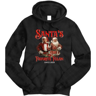 SantaS Favorite Felon Since 2024 Christmas Xmas Funn Christmas Xmas Funny Trump Tie Dye Hoodie