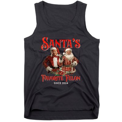 SantaS Favorite Felon Since 2024 Christmas Xmas Funn Christmas Xmas Funny Trump Tank Top