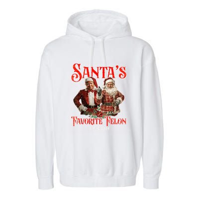 SantaS Favorite Felon Since 2024 Christmas Xmas Funn Christmas Xmas Funny Trump Garment-Dyed Fleece Hoodie