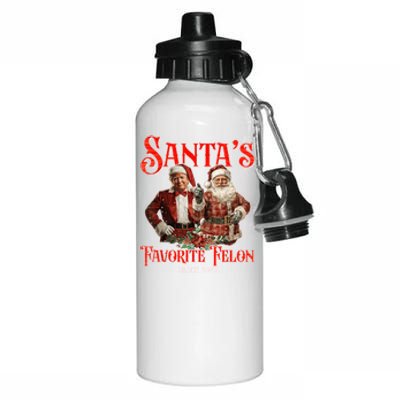 SantaS Favorite Felon Since 2024 Christmas Xmas Funn Christmas Xmas Funny Trump Aluminum Water Bottle