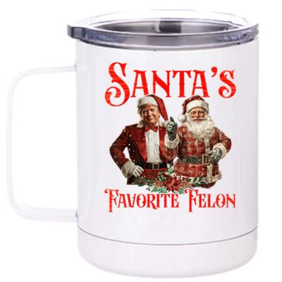 SantaS Favorite Felon Since 2024 Christmas Xmas Funn Christmas Xmas Funny Trump 12 oz Stainless Steel Tumbler Cup