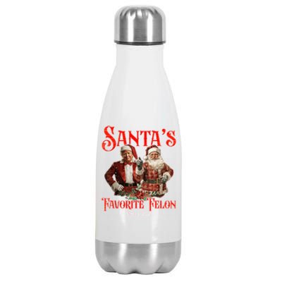 SantaS Favorite Felon Since 2024 Christmas Xmas Funn Christmas Xmas Funny Trump Stainless Steel Insulated Water Bottle