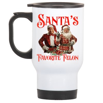 SantaS Favorite Felon Since 2024 Christmas Xmas Funn Christmas Xmas Funny Trump Stainless Steel Travel Mug