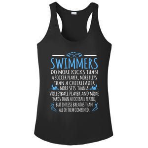 Swimmers Facts Funny Swimming Swim Coach Graphic Meaningful Gift Ladies PosiCharge Competitor Racerback Tank