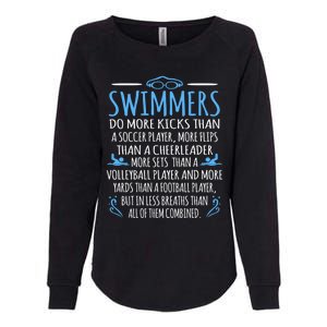 Swimmers Facts Funny Swimming Swim Coach Graphic Meaningful Gift Womens California Wash Sweatshirt