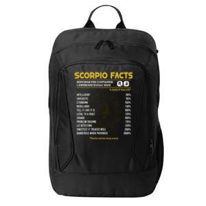 Scorpio Facts Funny Horoscope Astrology Zodiac Sign Gift City Backpack