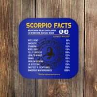 Scorpio Facts Funny Horoscope Astrology Zodiac Sign Gift Coaster