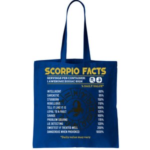 Scorpio Facts Funny Horoscope Astrology Zodiac Sign Gift Tote Bag