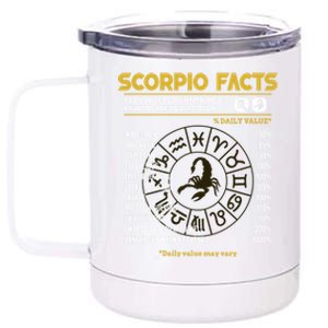 Scorpio Facts Funny Horoscope Astrology Zodiac Sign Gift 12 oz Stainless Steel Tumbler Cup