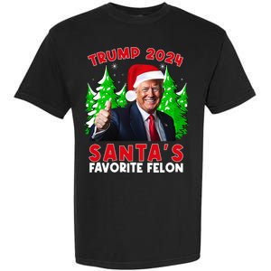 SantaS Favorite Felon Funny Christmas Trump Santa Hat Garment-Dyed Heavyweight T-Shirt