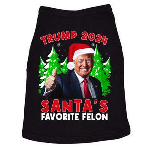 SantaS Favorite Felon Funny Christmas Trump Santa Hat Doggie Tank