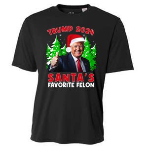 SantaS Favorite Felon Funny Christmas Trump Santa Hat Cooling Performance Crew T-Shirt