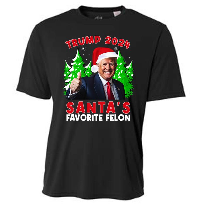 SantaS Favorite Felon Funny Christmas Trump Santa Hat Cooling Performance Crew T-Shirt