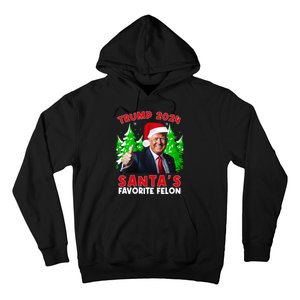 SantaS Favorite Felon Funny Christmas Trump Santa Hat Hoodie