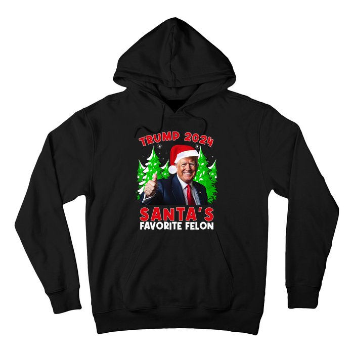 SantaS Favorite Felon Funny Christmas Trump Santa Hat Hoodie