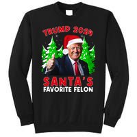 SantaS Favorite Felon Funny Christmas Trump Santa Hat Sweatshirt