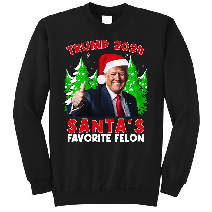 SantaS Favorite Felon Funny Christmas Trump Santa Hat Sweatshirt