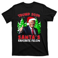 SantaS Favorite Felon Funny Christmas Trump Santa Hat T-Shirt