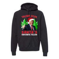 SantaS Favorite Felon Funny Christmas Trump Santa Hat Premium Hoodie