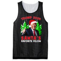 SantaS Favorite Felon Funny Christmas Trump Santa Hat Mesh Reversible Basketball Jersey Tank