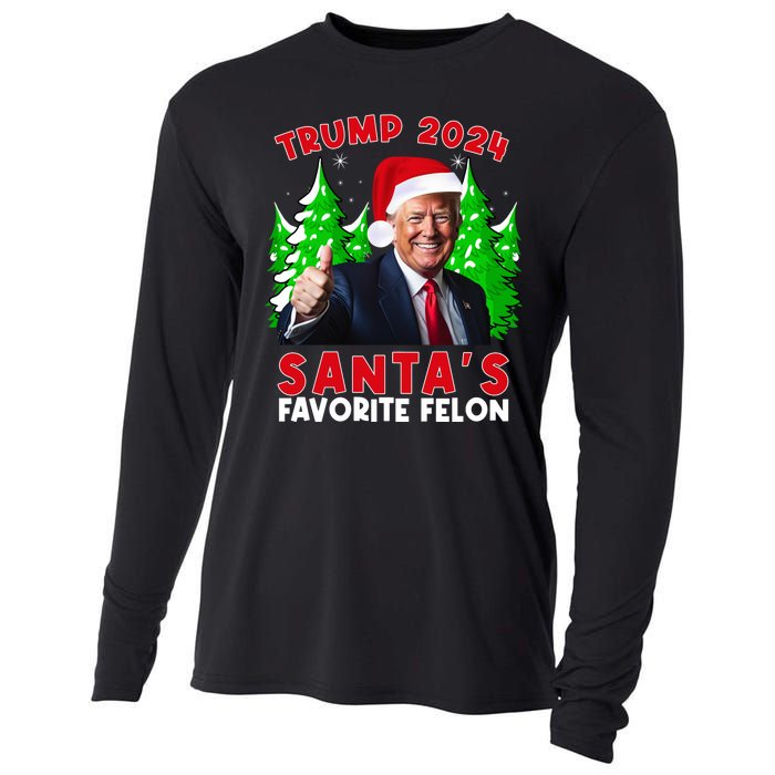 SantaS Favorite Felon Funny Christmas Trump Santa Hat Cooling Performance Long Sleeve Crew