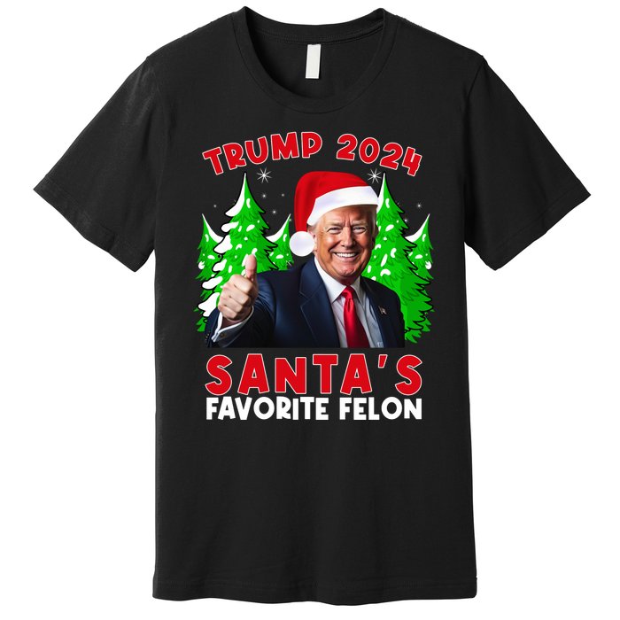 SantaS Favorite Felon Funny Christmas Trump Santa Hat Premium T-Shirt