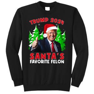 SantaS Favorite Felon Funny Christmas Trump Santa Hat Tall Sweatshirt