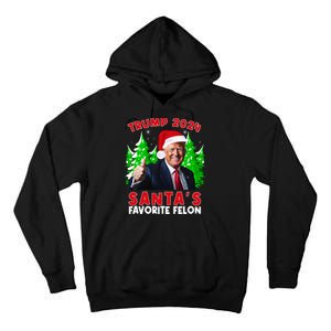 SantaS Favorite Felon Funny Christmas Trump Santa Hat Tall Hoodie