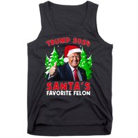 SantaS Favorite Felon Funny Christmas Trump Santa Hat Tank Top