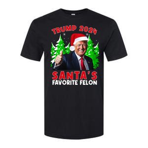 SantaS Favorite Felon Funny Christmas Trump Santa Hat Softstyle CVC T-Shirt