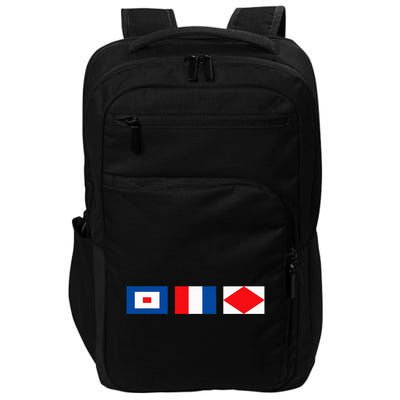 Signal Flag Funny Sailing Whiskey Tango Foxtrot Impact Tech Backpack