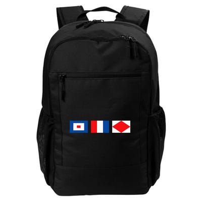 Signal Flag Funny Sailing Whiskey Tango Foxtrot Daily Commute Backpack