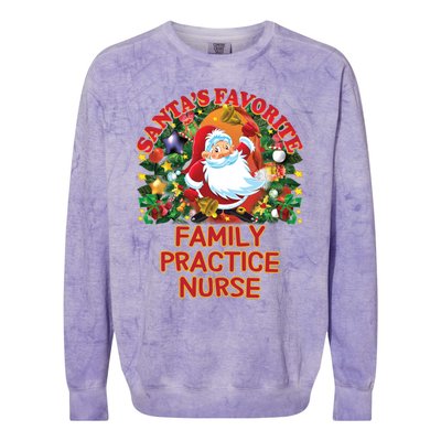 Santas Favorite Family Practice Nurse Nursing Accessories Gift Colorblast Crewneck Sweatshirt