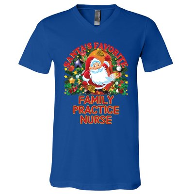 Santas Favorite Family Practice Nurse Nursing Accessories Gift V-Neck T-Shirt