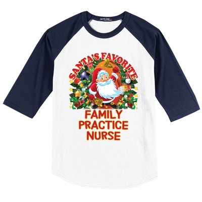 Santas Favorite Family Practice Nurse Nursing Accessories Gift Baseball Sleeve Shirt