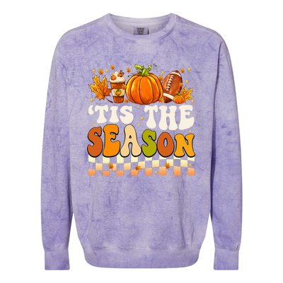 Seasonal Fall Football Pumpkin Leaf Coffee Mug Colorblast Crewneck Sweatshirt