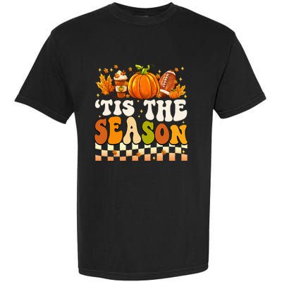 Seasonal Fall Football Pumpkin Leaf Coffee Mug Garment-Dyed Heavyweight T-Shirt