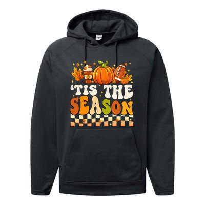 Seasonal Fall Football Pumpkin Leaf Coffee Mug Performance Fleece Hoodie