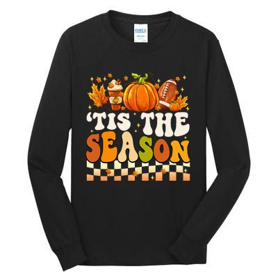 Seasonal Fall Football Pumpkin Leaf Coffee Mug Tall Long Sleeve T-Shirt