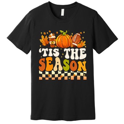 Seasonal Fall Football Pumpkin Leaf Coffee Mug Premium T-Shirt