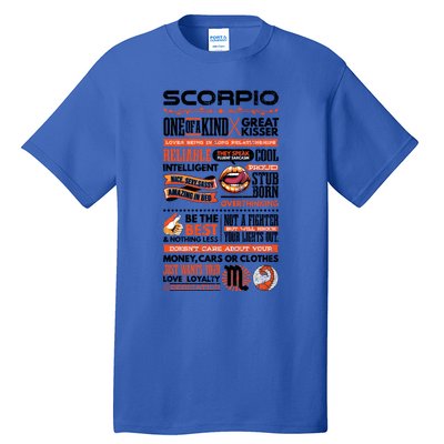 Scorpio Facts Funny Zodiac Sign Graphic Gift Tall T-Shirt