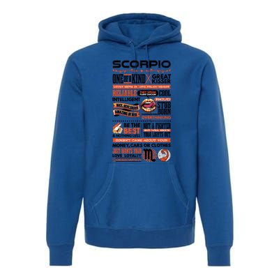 Scorpio Facts Funny Zodiac Sign Graphic Gift Premium Hoodie