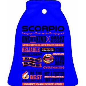 Scorpio Facts Funny Zodiac Sign Graphic Gift Ceramic Bell Ornament