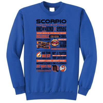 Scorpio Facts Funny Zodiac Sign Graphic Gift Tall Sweatshirt