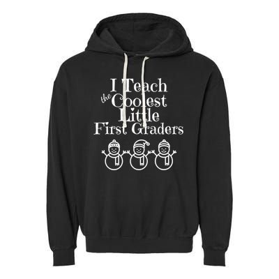 Snowman First Grade Teacher Shirt Coolest Little 1st Graders Garment-Dyed Fleece Hoodie