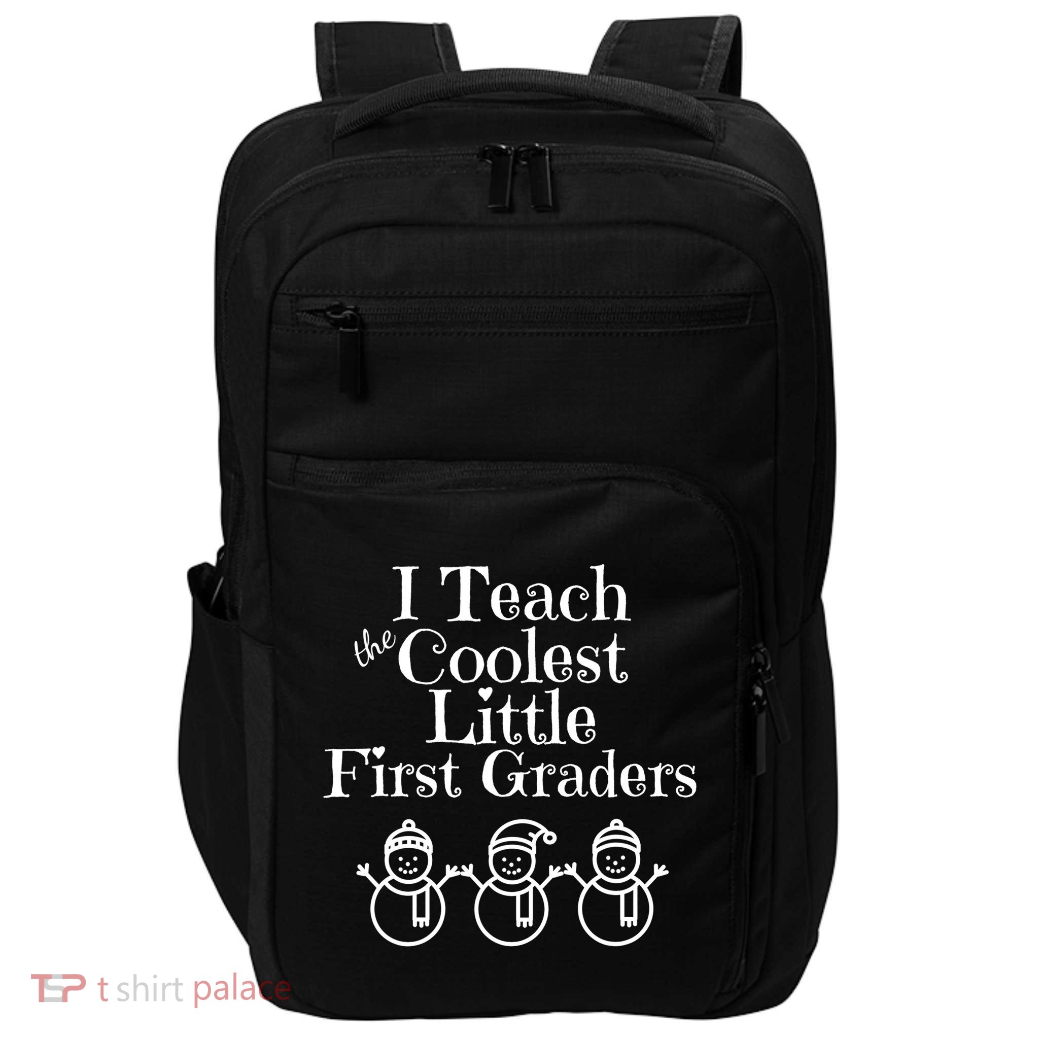 Snowman First Grade Teacher Shirt Coolest Little 1st Graders Impact Tech Backpack