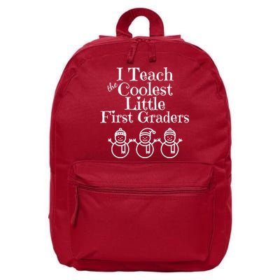 Snowman First Grade Teacher Shirt Coolest Little 1st Graders 16 in Basic Backpack